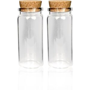 Mini Glasflaschen mit Korken 50ml ( 16er Pack ) - Kleine Glasfläschchen zum Befüllen - Reagenzglas Glas für Hochzeit - Mini Gläser Gastgeschenke