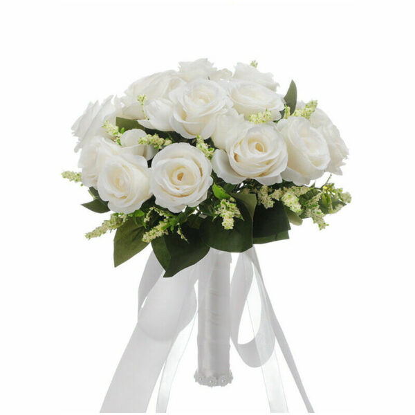 Brautstrauß und Handgelenk - Rose - für Hochzeit - Koreanischer Stil - Weiß - Gefälschte Brautrosen - Hochzeitsstrauß