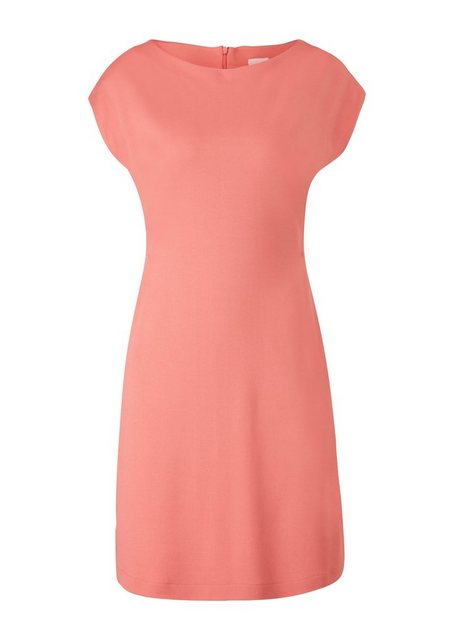 s.Oliver BLACK LABEL Cocktailkleid Jerseykleid mit Reißverschluss am Rücken koralle Kleid Dress