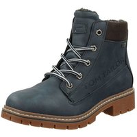 TOM TAILOR Stiefel Lederimitat/Textil Schnürstiefel