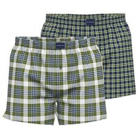 TOM TAILOR Boxershorts TOM TAILOR Herren Boxershort grün kariert 2er Pack (2-St)