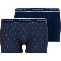 TOM TAILOR Boxershorts TOM TAILOR Herren Hip Pants blau uni 2er Pack (2-St)