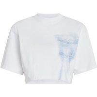 ESPRIT Denim Not Denim Cropped-T-Shirt mit Indigo-Print