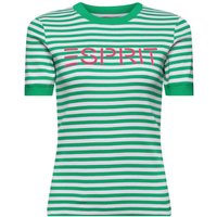 ESPRIT Gestreiftes Baumwoll-T-Shirt mit Logo-Print