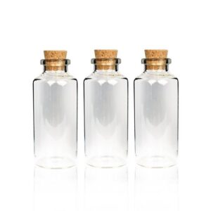 Bestlivings Vorratsglas Fläschchen mit Korken, Glas, (3-tlg., 30ml), Reagenzglas für Hochzeit - Mini Gläser Gastgeschenke Glasfläschchen