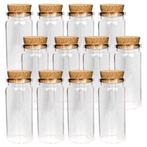 Bestlivings Vorratsglas Fläschchen mit Korken Mix, Glas, (12-tlg., 10ml - 50ml), Reagenzglas für Hochzeit - Mini Gläser Gastgeschenke Glasfläschchen
