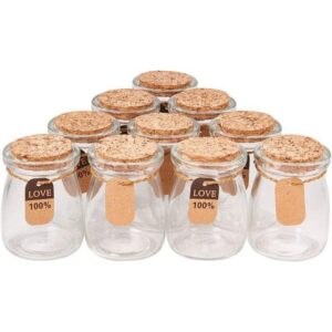 Bizaical Einmachglas 10 Stück Glas Milch Gastgeschenke Gläser mit Korkdeckel für Hochzeit, (1-tlg)