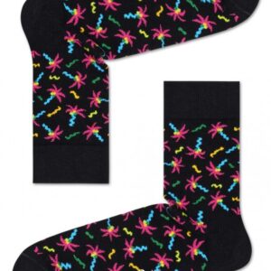 Die Natur ist eine Disco und hier ist der Beweis. Die Confetti Palm Socken für Männer in Schwarz und Rosa verleihen dem legendären tropischen Baum eine festliche Note für ein Muster