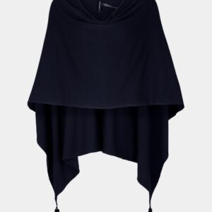 Feinstrick-Poncho mit Quasten   Material: Obermaterial: 81% Viskose