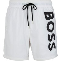 BOSS Badeshorts Octopus mit kontrastfarbenem BOSS Logo-Schriftzug auf dem Bein