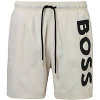 BOSS Badeshorts Octopus mit kontrastfarbenem BOSS Logo-Schriftzug auf dem Bein