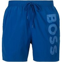 BOSS Badeshorts Octopus mit kontrastfarbenem BOSS Logo-Schriftzug auf dem Bein