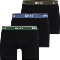 BOSS Boxer Cotton Stretch (3-St) mit umlaufend eingewebtem Markenschriftzug