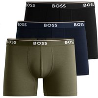 BOSS Boxer Cotton Stretch (3-St) mit umlaufend eingewebtem Markenschriftzug