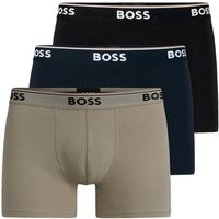 BOSS Boxer Cotton Stretch (3-St) mit umlaufend eingewebtem Markenschriftzug