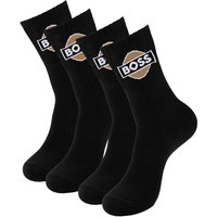 BOSS Langsocken QS Rib badge CC (2-Paar) mit kontrastfarbenem Logo