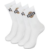 BOSS Langsocken QS Rib badge CC (2-Paar) mit kontrastfarbenem Logo