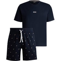 BOSS Pyjama Relax Short Set (2 tlg) mit Markenschriftzug