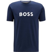 BOSS T-Shirt Sun UV Protection (1-tlg) Herren Beach Shirt aus reiner Baumwolle mit großem Logo-Print