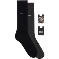 BOSS Wandersocken RS Geschenkset - 2 Paar Socken und Kartenhalter