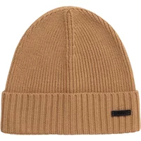 Beige Beanie Hat mit Rippenmuster Hugo Boss