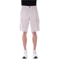 Beige Leinen Shorts Reißverschluss Knopf Taschen Hugo Boss