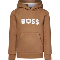 Beiger Pullover mit Kapuze und Logo Hugo Boss