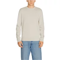 Beiger Strick Rundhals Pullover Herren Boss