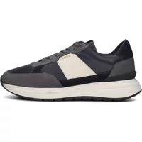 Blau Leder Mesh Sneakers Hugo Boss