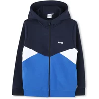 Blauer Color-block Sweater mit Logo Hugo Boss