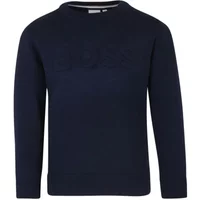 Blauer Rundhalsausschnitt Baumwollpullover Hugo Boss