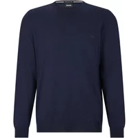 Blauer Woll-Rundhalsausschnitt Pullover Boss