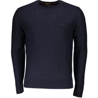 Blauer Wollmisch-Crew-Neck-Pullover Hugo Boss