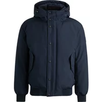 Blauer wasserabweisender Parka-Ottoman-Mantel Hugo Boss