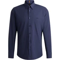 Blaues Regular Fit Hemd mit Logo Hugo Boss