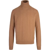 Brauner Cable Knit Rollkragenpullover Hugo Boss