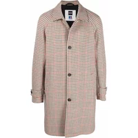 Dejam Houndstooth Coat Button Closure Logo Hugo Boss