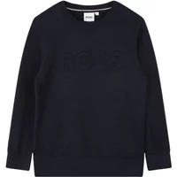 Einfarbiger Langarm-Pullover mit geprägtem Logo Hugo Boss