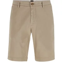 Elastische Slim Fit Shorts - Creme Hugo Boss