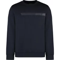 Gerippter Baumwoll-Rundhalsausschnitt-Sweatshirt