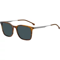 Gestreifte Braun Horn/Blau Sonnenbrille Hugo Boss