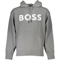 Grauer Kapuzenpullover mit Logo Hugo Boss