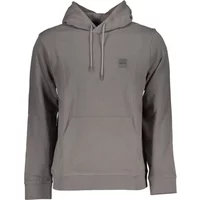 Grauer Kapuzenpullover mit Logo Hugo Boss