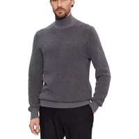 Grauer Pullover mit Mock Neck Hugo Boss