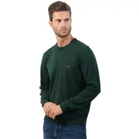 Grüner Rundhals Wollpullover Hugo Boss