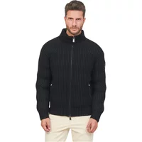 Herren Motex Cardigan aus schwarzer Wolle Hugo Boss