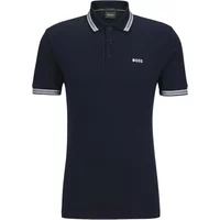 Herren Polo mit Details und Kontrast-Logo Modell 50469055 Paddy Dunkelblaue Farbe Hugo Boss