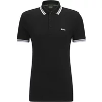 Herren Polo mit Details und Kontrast-Logo Modell 50469055 Paddy Farbe Schwarz Hugo Boss