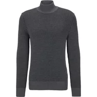 Herren Pullover in Grau mit hochwertiger Baumwolle und reiner Wolle Hugo Boss