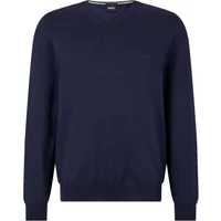 Herren V-Ausschnitt Pullover aus reiner Wolle in Blau Hugo Boss